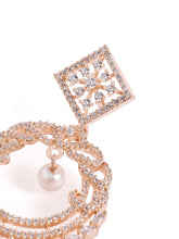 Elegant Pearl and CZ Dangle Earrings