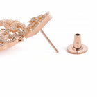 Elegant Pearl and CZ Dangle Earrings - Rose Gold
