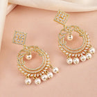 Elegant Pearl and CZ Dangle Earrings - Gold