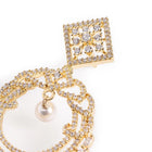 Elegant Pearl and CZ Dangle Earrings - Gold