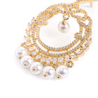 Elegant Pearl and CZ Dangle Earrings - Gold