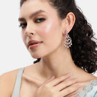 Radiant CZ Teardrop Chandelier Earrings - Rose Gold
