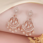 Radiant CZ Teardrop Chandelier Earrings - Rose Gold