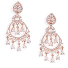 Radiant CZ Teardrop Chandelier Earrings - Rose Gold