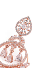 Radiant CZ Teardrop Chandelier Earrings - Rose Gold