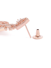 Radiant CZ Teardrop Chandelier Earrings - Rose Gold