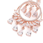 Radiant CZ Teardrop Chandelier Earrings - Rose Gold