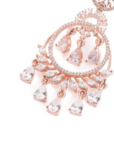 Radiant CZ Teardrop Chandelier Earrings - Rose Gold