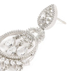 Radiant CZ Teardrop Chandelier Earrings - Silver