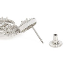 Radiant CZ Teardrop Chandelier Earrings - Silver