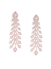 Twilight Bloom CZ Long Danglers - Rose Gold