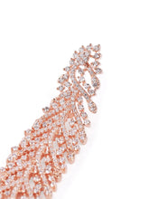 Twilight Bloom CZ Long Danglers - Rose Gold
