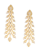 Twilight Bloom CZ Long Danglers - Gold