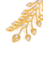 Twilight Bloom CZ Long Danglers - Gold