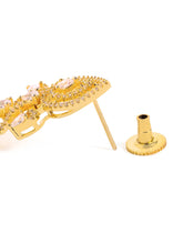 Twilight Bloom CZ Long Danglers - Gold