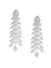 Twilight Bloom CZ Long Danglers - Silver