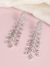 Twilight Bloom CZ Long Danglers - Silver