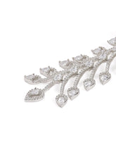 Twilight Bloom CZ Long Danglers - Silver