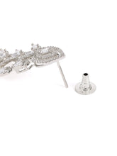 Twilight Bloom CZ Long Danglers - Silver