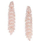 Shimmering Leaf Trail CZ Dangle Earrings - Rose Gold