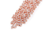 Shimmering Leaf Trail CZ Dangle Earrings - Rose Gold