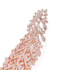 Shimmering Leaf Trail CZ Dangle Earrings - Rose Gold