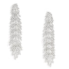Shimmering Leaf Trail CZ Dangle Earrings - Silver