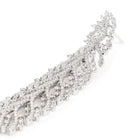Shimmering Leaf Trail CZ Dangle Earrings - Silver