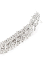 Shimmering Leaf Trail CZ Dangle Earrings - Silver