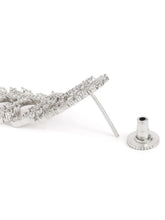 Shimmering Leaf Trail CZ Dangle Earrings - Silver