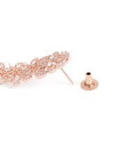 Floral Cascade Designer Earrings - Rose Gold