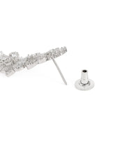 Floral Cascade Designer Earrings - Silver