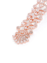 Royal Filigree CZ Long Earrings - Rose Gold