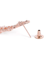 Royal Filigree CZ Long Earrings - Rose Gold