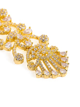 Royal Filigree CZ Long Earrings - Gold
