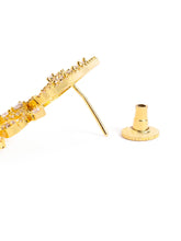 Royal Filigree CZ Long Earrings - Gold