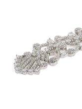 Royal Filigree CZ Long Earrings - Silver