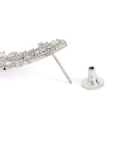 Royal Filigree CZ Long Earrings - Silver