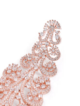 Floral Swirl CZ Dangle Earrings - Rose Gold