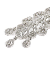 Floral Swirl CZ Dangle Earrings - Silver