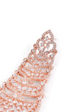 Layered Arch CZ Dangle Earrings  - Rose Gold