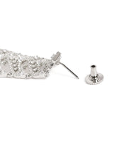 Layered Arch CZ Dangle Earrings  - Silver