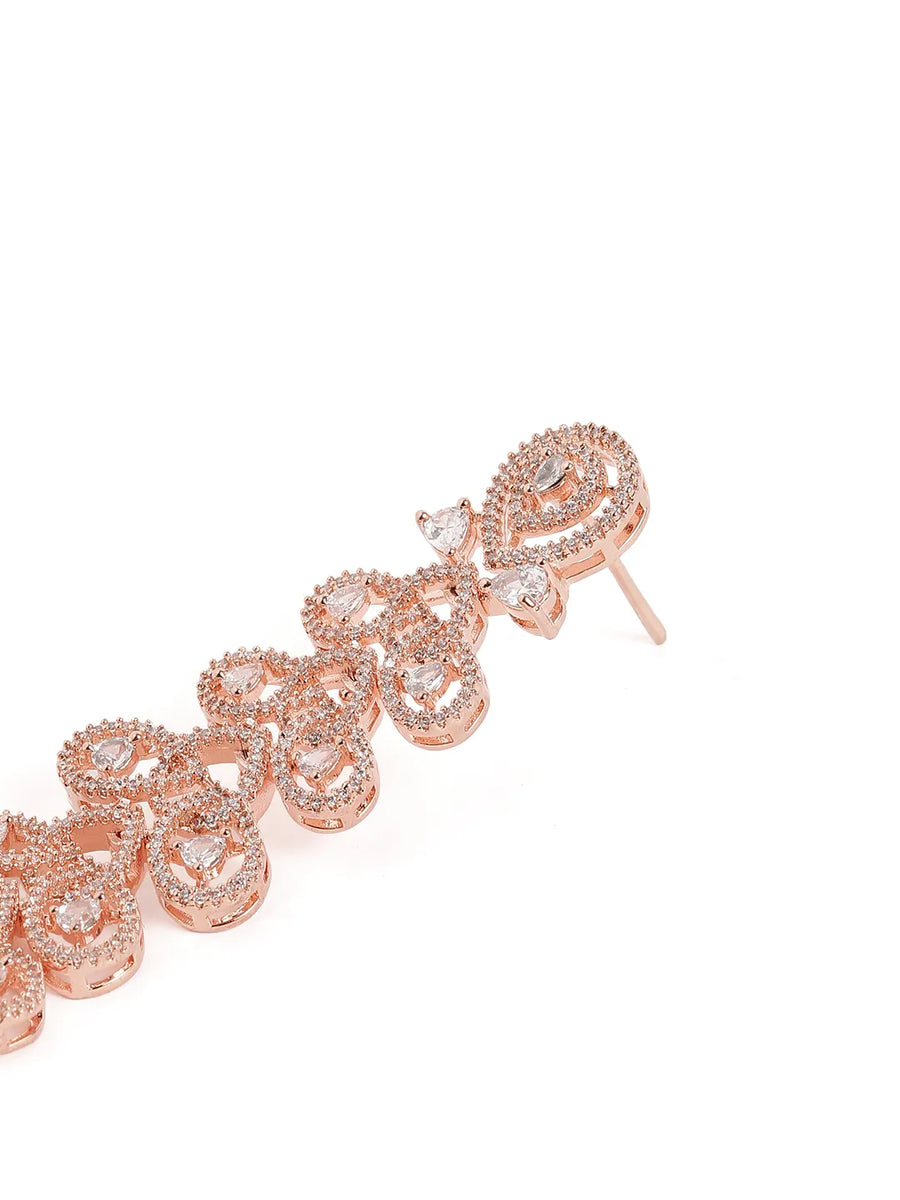 GraceLine CZ Sparkling Drop Earrings - Blue