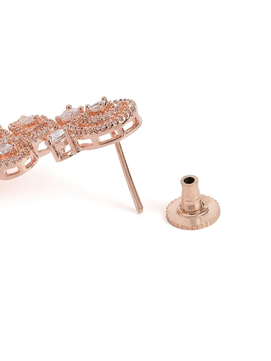 GraceLine CZ Sparkling Drop Earrings - Blue