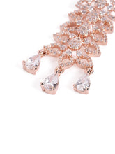 Graceful CZ Stone Floral Drop Earrings