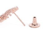 Graceful CZ Stone Floral Drop Earrings - Rose Gold