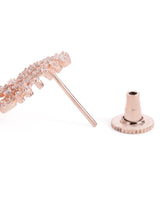 Graceful CZ Stone Floral Drop Earrings