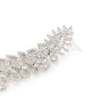 Graceful CZ Stone Floral Drop Earrings - Silver