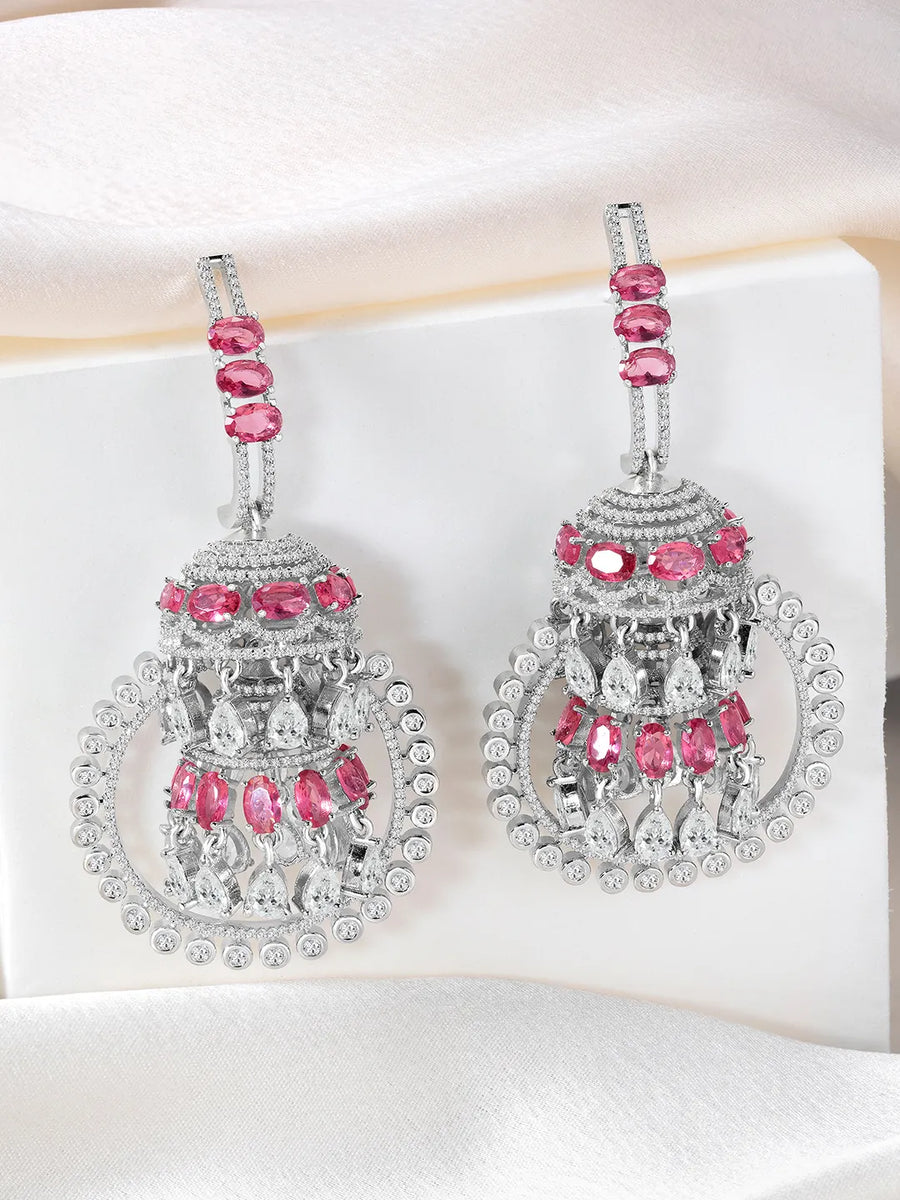 Radiant CZ & Crystal Dangle Earrings