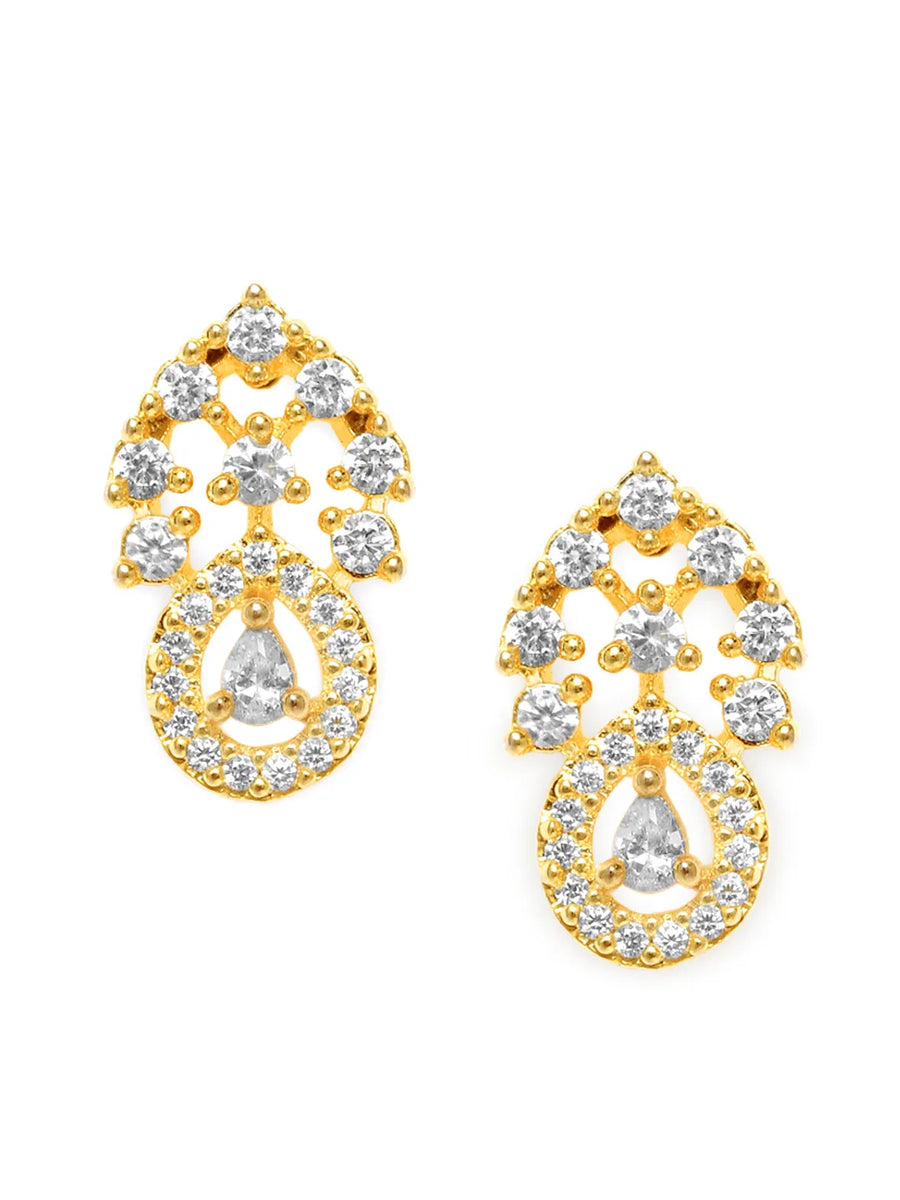 Elegant and Simple CZ Studs Earrings